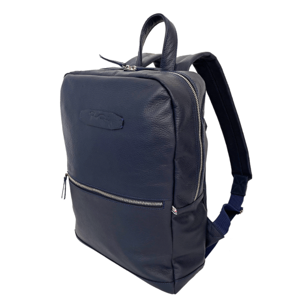 Backpack Coupé 100% LEATHER- White Label- Blue Color